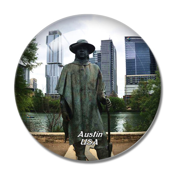 USA America Lady Bird Lake Austin 3D Fridge Magnet Crystal Glass