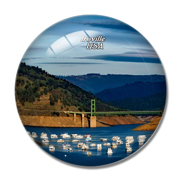 USA America Lake Iroville 3D Fridge Magnet Crystal Glass