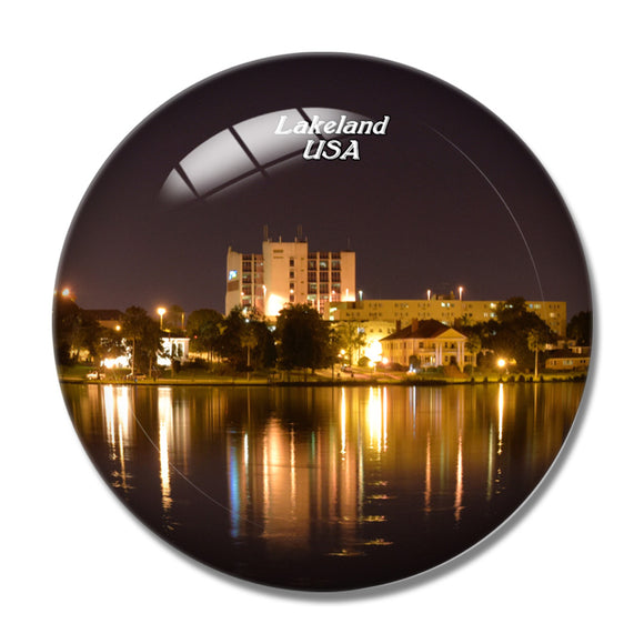 USA America Lakeland Florida 3D Fridge Magnet Crystal Glass