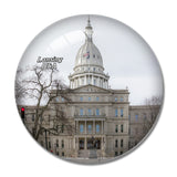 USA America Lansing Michigan State Capitol 3D Fridge Magnet Crystal Glass