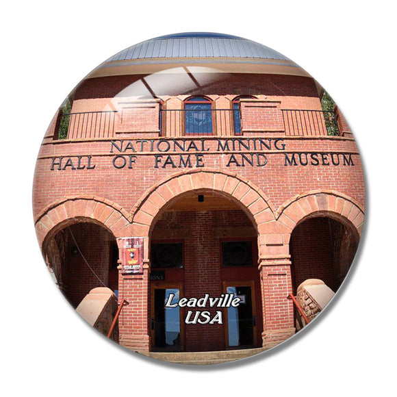 USA America Leadville Museum 3D Fridge Magnet Crystal Glass
