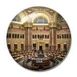 USA America Library Congress Washington 3D Fridge Magnet Crystal Glass