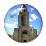 USA America Lincoln Nebraska State Capitol 3D Fridge Magnet Crystal Glass