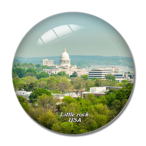 USA America Little rock Arkansas State Capitol 3D Fridge Magnet Crystal Glass