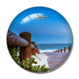 USA America Long Beach 3D Fridge Magnet Crystal Glass