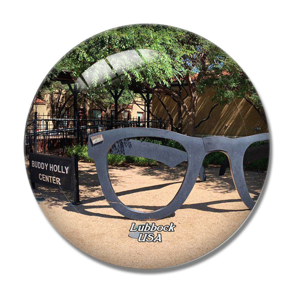 USA America Lubbock Buddy Holly Center 3D Fridge Magnet Crystal Glass