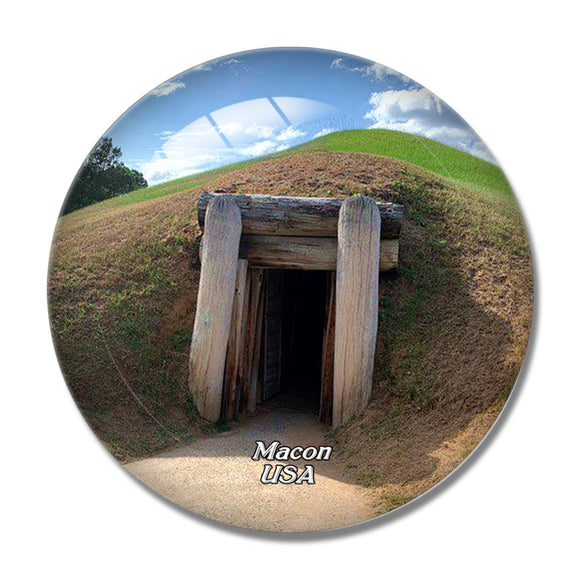 USA America Macon Ocmulgee Mounds National Historical Park 3D Fridge Magnet Crystal Glass