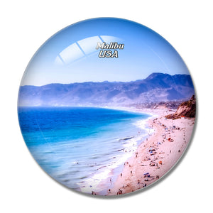 USA America Malibu California Beach 3D Fridge Magnet Crystal Glass