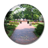 USA America Marietta Square 3D Fridge Magnet Crystal Glass