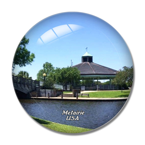 USA America Metairie Lafreniere Park 3D Fridge Magnet Crystal Glass