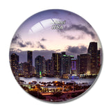 USA America Miami Florida 3D Fridge Magnet Crystal Glass