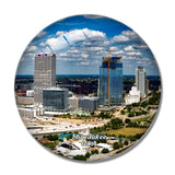 USA America Milwaukee Skyline 3D Fridge Magnet Crystal Glass