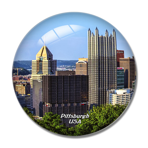 USA America Mount Washington Pittsburgh 3D Fridge Magnet Crystal Glass