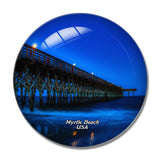 USA America Myrtle Beach Pier 3D Fridge Magnet Crystal Glass