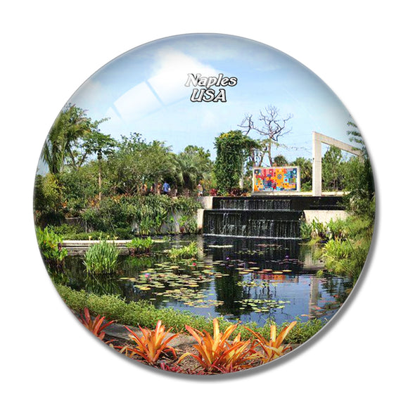 USA America Naples Botanical Garden 3D Fridge Magnet Crystal Glass