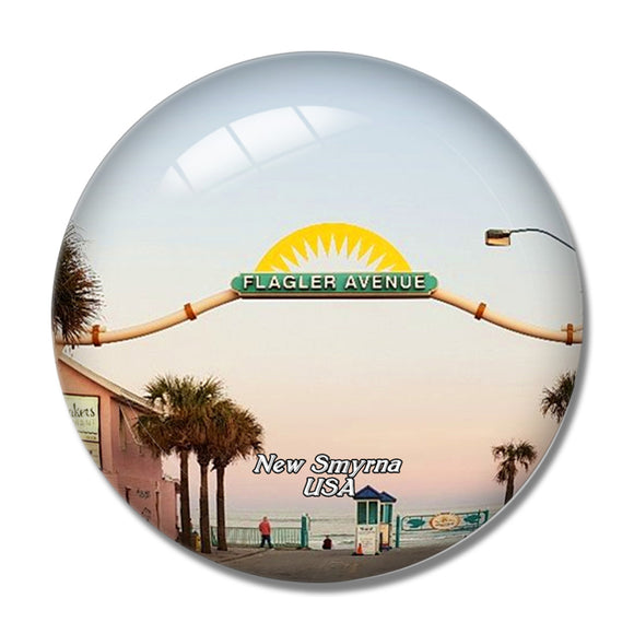 USA America New Smyrna Beach 3D Fridge Magnet Crystal Glass