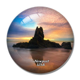 USA America Newport Beach 3D Fridge Magnet Crystal Glass