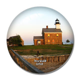 USA America Norwalk Sheffield Island Lighthouse 3D Fridge Magnet Crystal Glass