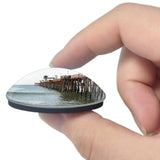 USA America Oceanside Pier 3D Fridge Magnet Crystal Glass