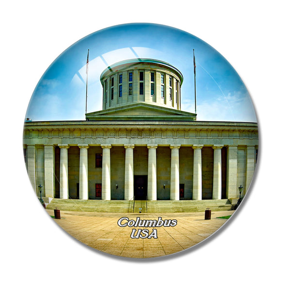 USA America Ohio Capitol Columbus 3D Fridge Magnet Crystal Glass