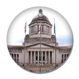 USA America Olympia Capitol 3D Fridge Magnet Crystal Glass