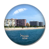USA America Pompano Beach Florida 3D Fridge Magnet Crystal Glass