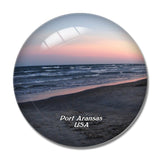 USA America Port Aransas Beach 3D Fridge Magnet Crystal Glass