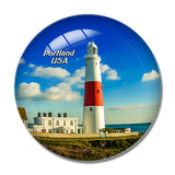 USA America Portland Lighthouse 3D Fridge Magnet Crystal Glass