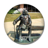 USA America Rapid  Statue 3D Fridge Magnet Crystal Glass