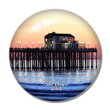 USA America San Diego Pier 3D Fridge Magnet Crystal Glass