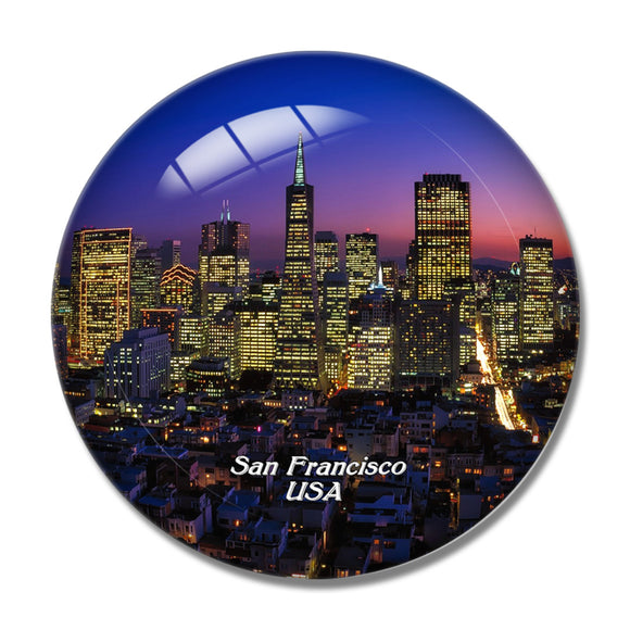USA America San Francisco Skyline 3D Fridge Magnet Crystal Glass