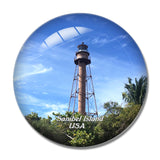 USA America Sanibel Island Lighthouse 3D Fridge Magnet Crystal Glass