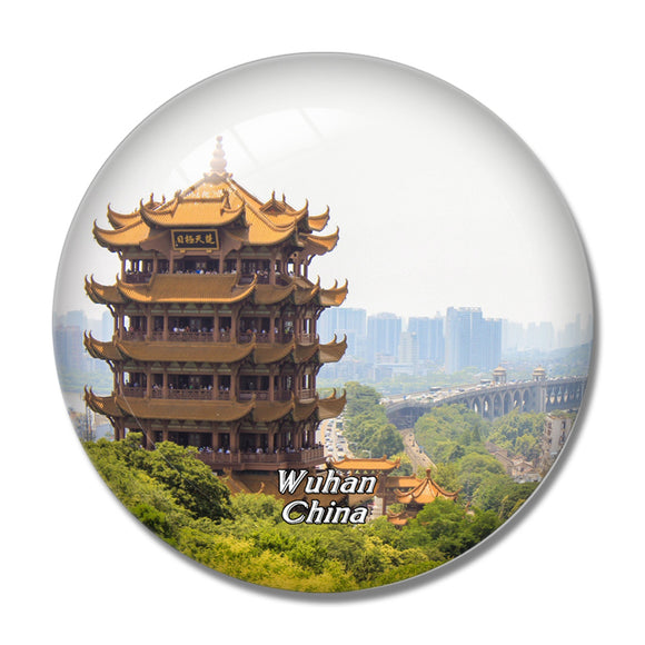 China Yellow Crane Tower Wuhan 3D Fridge Magnet Crystal Glass