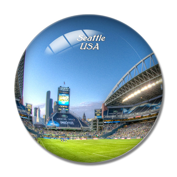 USA America Seattle Qwest Field 3D Fridge Magnet Crystal Glass