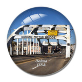 USA America Selma Edmund Pettus Bridge Alabama 3D Fridge Magnet Crystal Glass