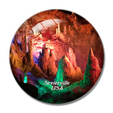 USA America Sevierville Forbidden Caverns 3D Fridge Magnet Crystal Glass