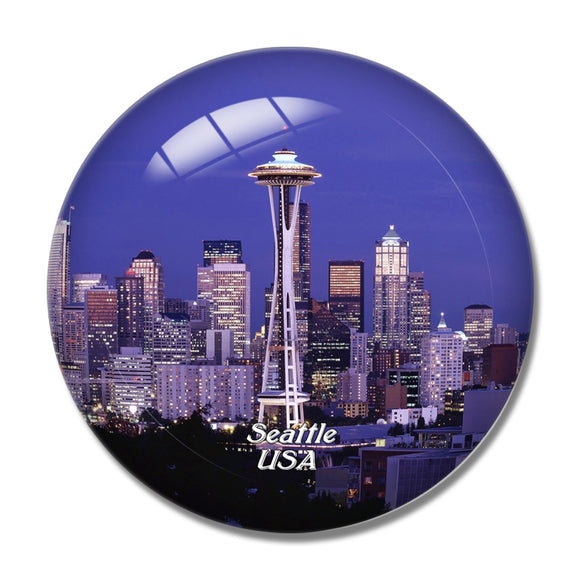 USA America Space Needle Kerry Park Seattle 3D Fridge Magnet Crystal Glass