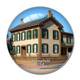 USA America Springfield Abraham Lincoln House 3D Fridge Magnet Crystal Glass