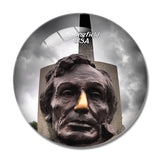 USA America Springfield Lincoln Grave 3D Fridge Magnet Crystal Glass