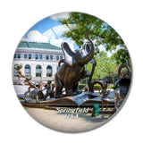 USA America Springfield Sculpture Garden 3D Fridge Magnet Crystal Glass