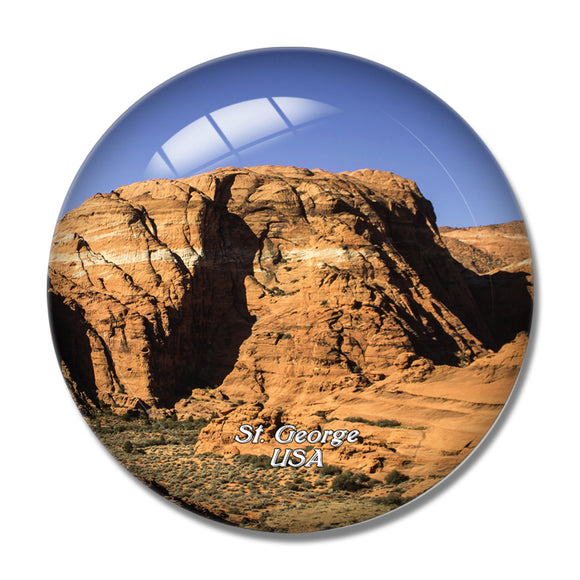 USA America St. George Pioneer Park 3D Fridge Magnet Crystal Glass