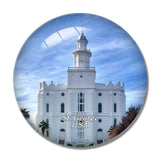 USA America St. George Temple 3D Fridge Magnet Crystal Glass