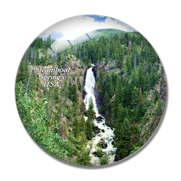 USA America Steamboat Springs Fish Creek Falls 3D Fridge Magnet Crystal Glass