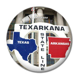 USA America Texarkana State Line Arkansas 3D Fridge Magnet Crystal Glass