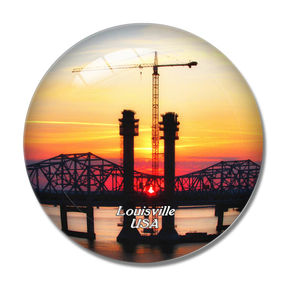 USA America The Big Four Bridge Louisville 3D Fridge Magnet Crystal Glass