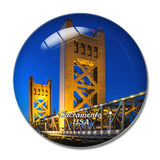 USA America Tower Bridge Sacramento 3D Fridge Magnet Crystal Glass