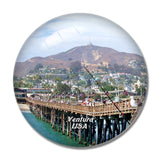 USA America Ventura Pier and Promenade 3D Fridge Magnet Crystal Glass