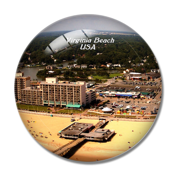 USA America Virginia Beach 3D Fridge Magnet Crystal Glass