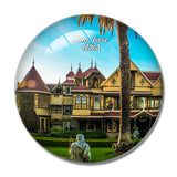 USA America Winchester Mystery House San Jose 3D Fridge Magnet Crystal Glass