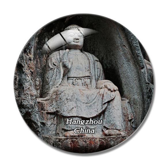 China Hangzhou Lingyin Temple 3D Fridge Magnet Crystal Glass